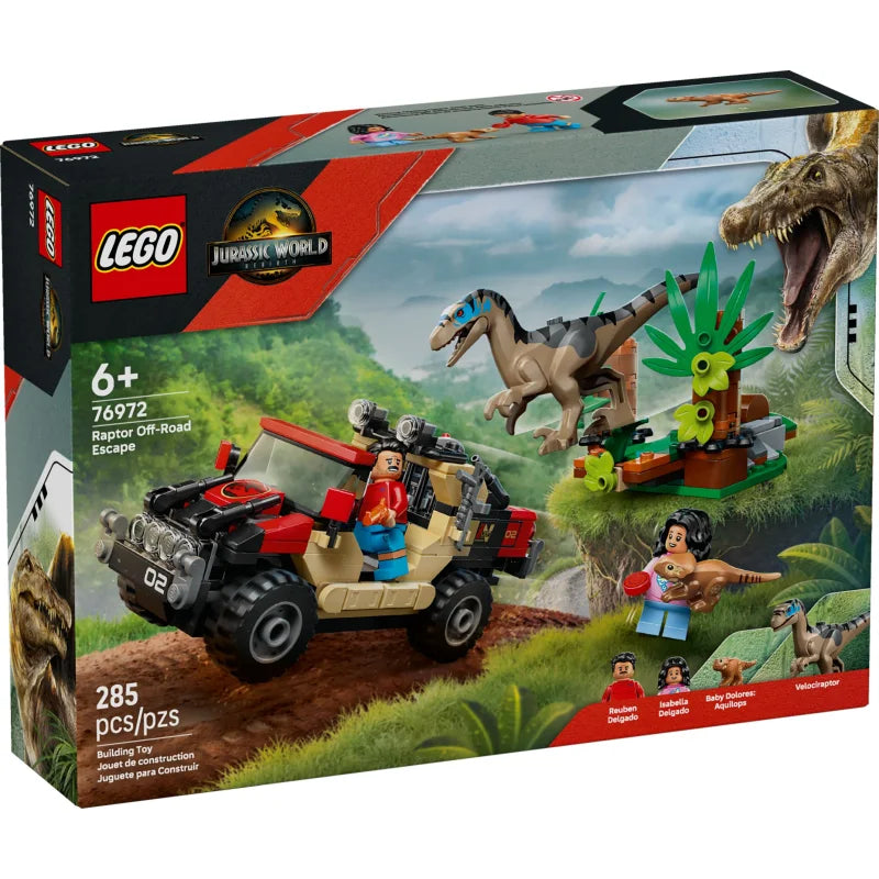 LEGO Jurassic World Set 76972 mit Geländewagen und Dinosaurierfiguren für Kinder ab 6 Jahren