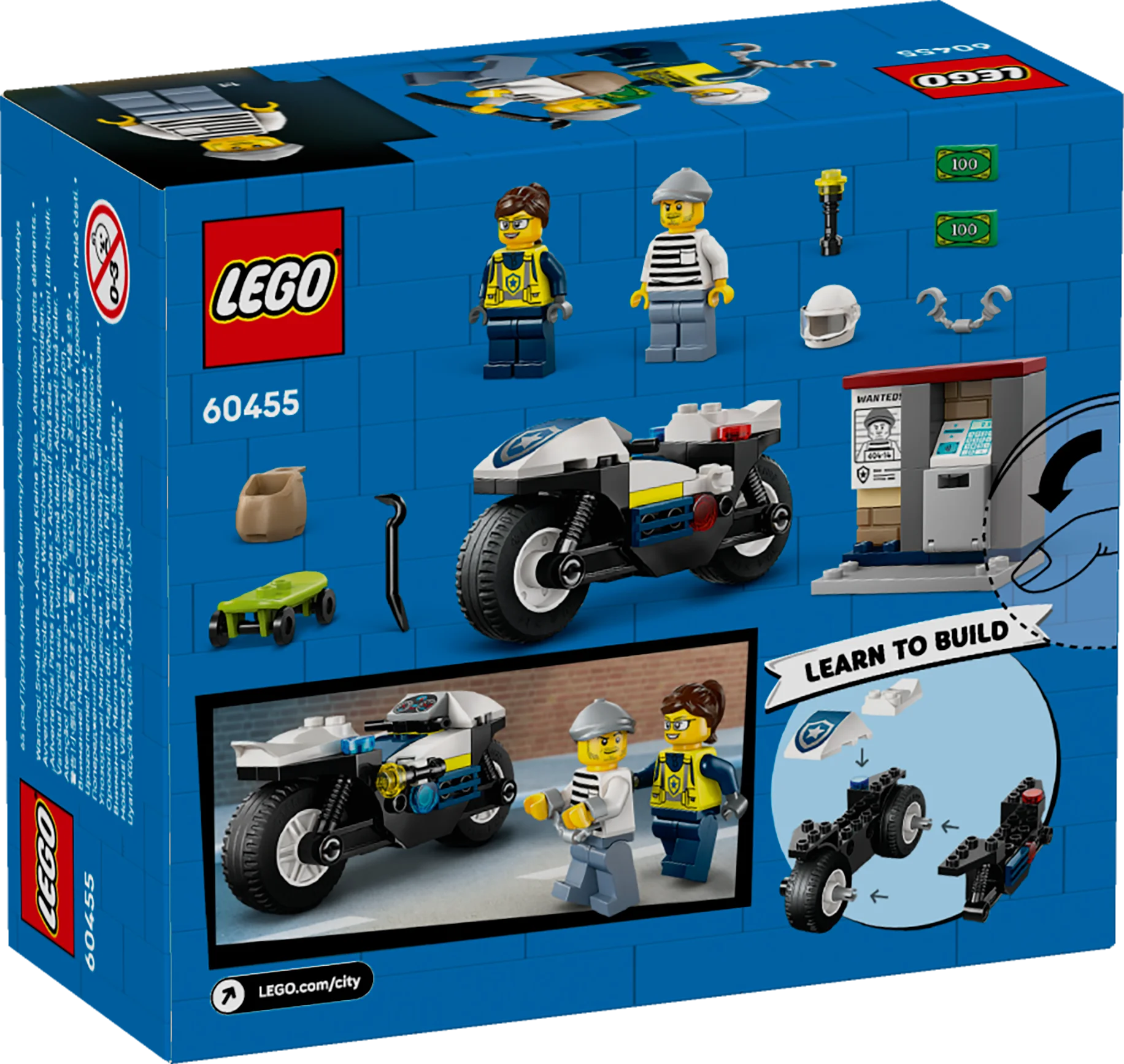 LEGO City Verfolgungsjagd mit dem Polizeimotorrad 60455