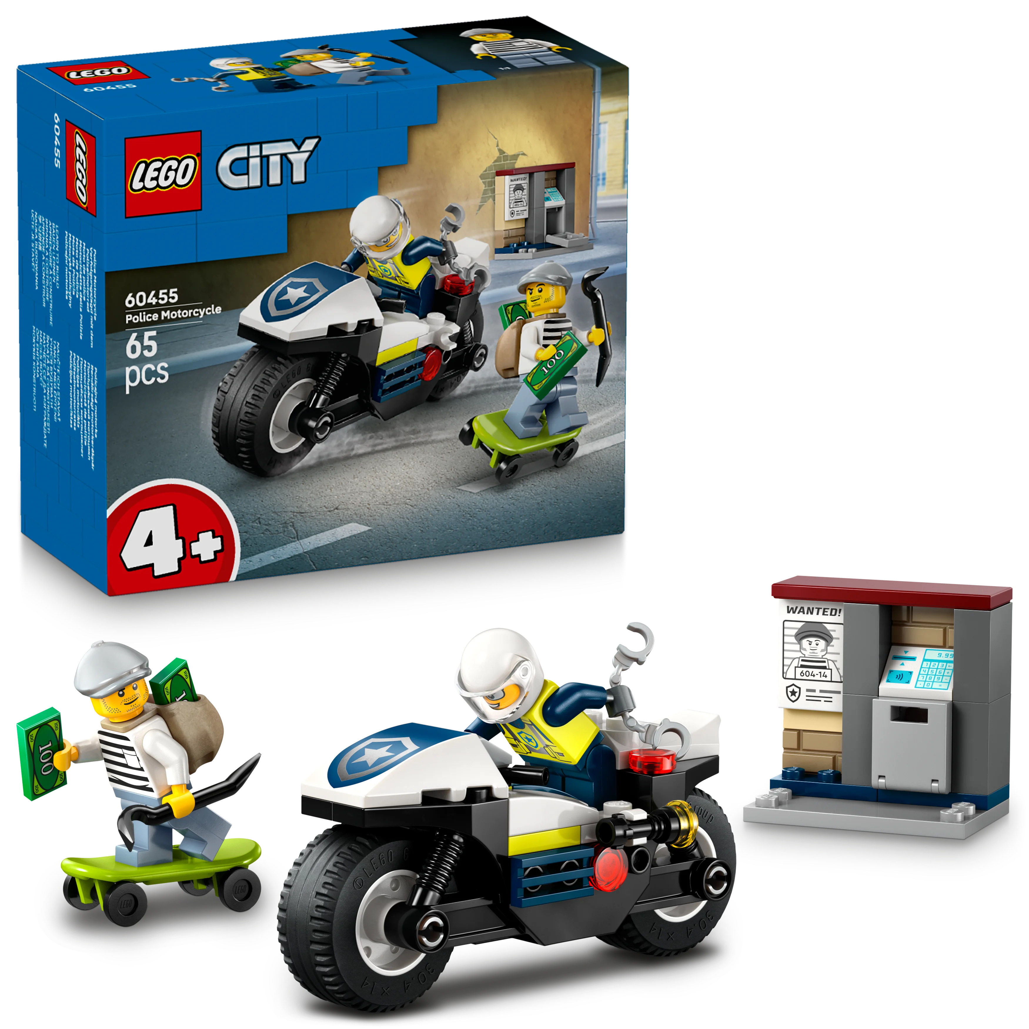 LEGO City Verfolgungsjagd mit dem Polizeimotorrad 60455