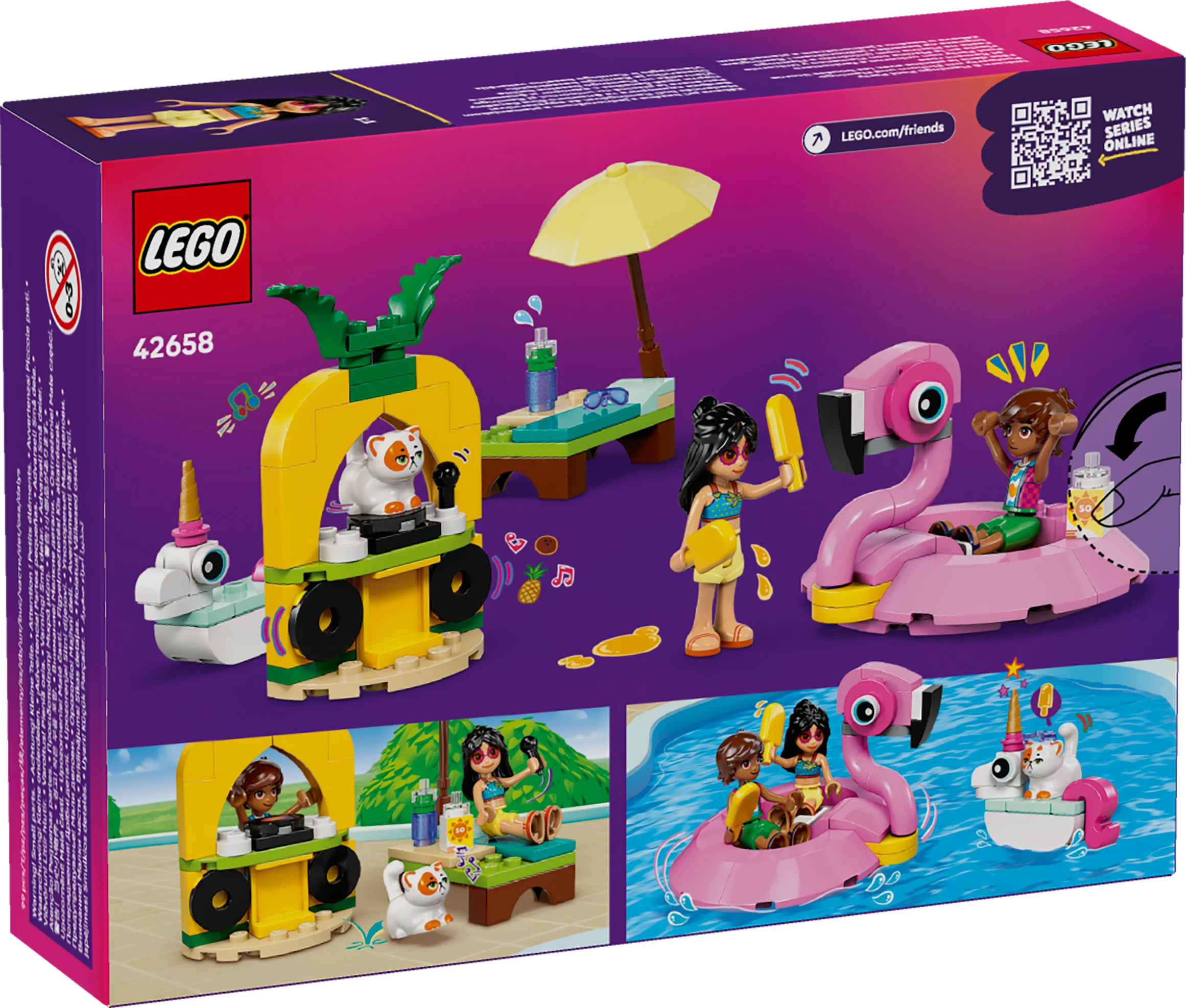 LEGO Friends Poolparty mit Einhorn und Flamingo 42658