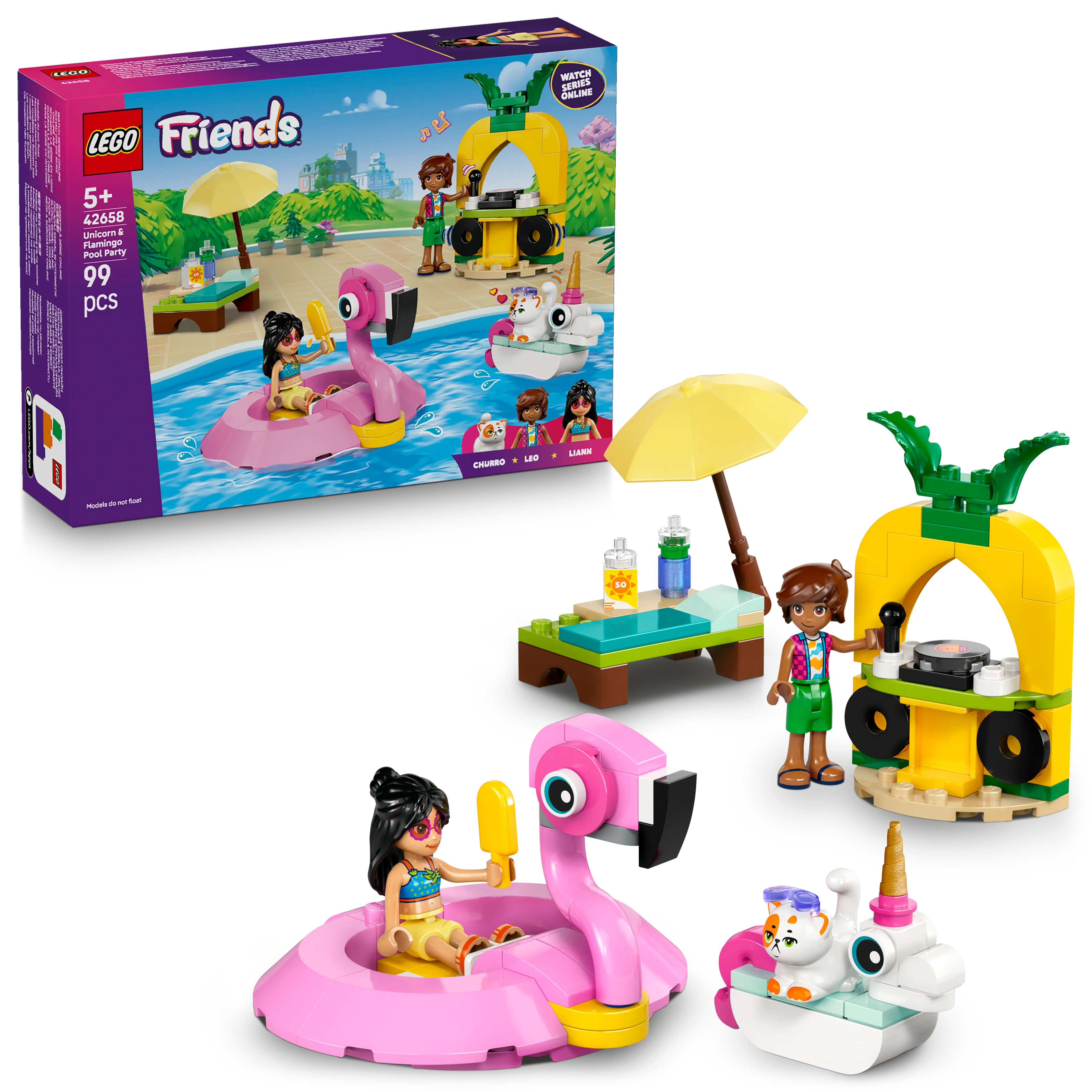 LEGO Friends Poolparty mit Einhorn und Flamingo 42658