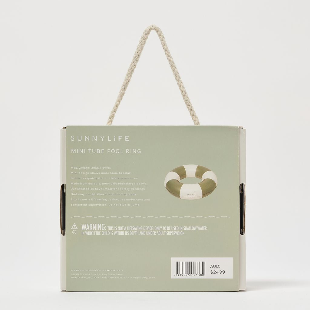 Sunnylife Mini-Schwimmring Olive Stripe