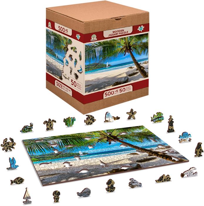 Puzzle Holz Paradise Island Beach