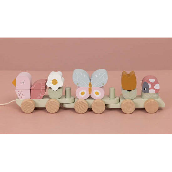 Little Dutch Eisenbahn mit Steck-Formen Blumen und Schmetterling FSC