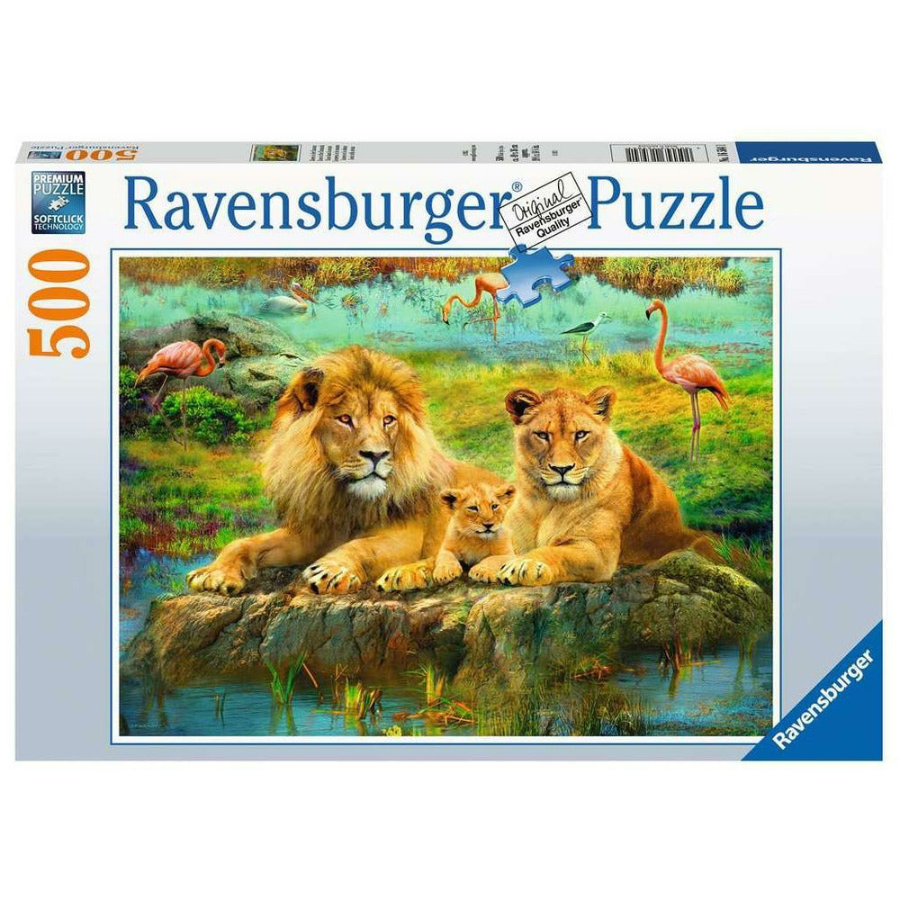 Lion de puzzle dans la savane