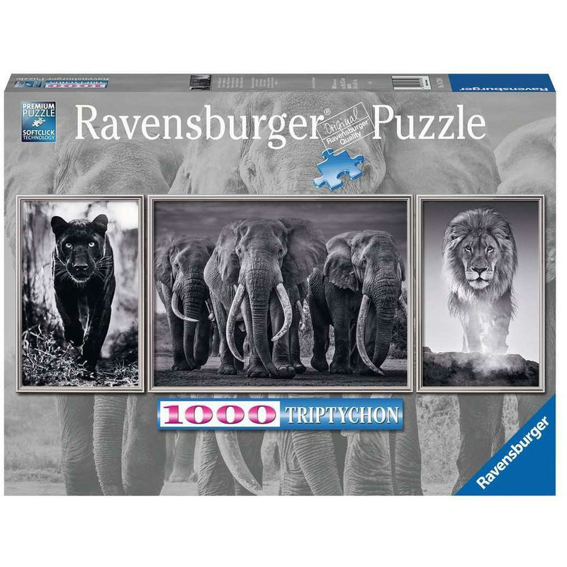 Puzzle Panter, Elefanten, Löwe