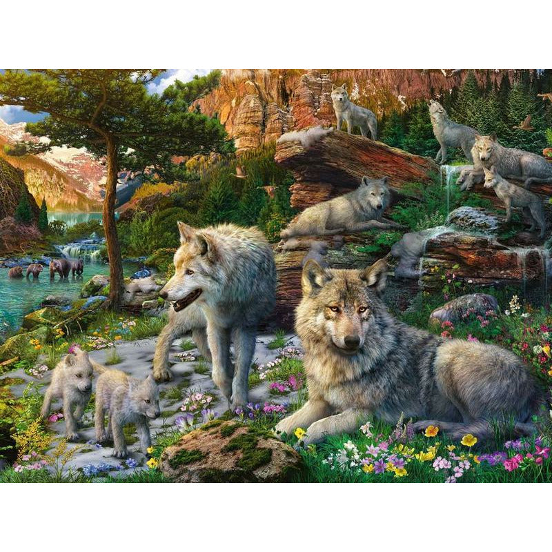 Ravensburger Puzzle Wolf pack au réveil du printemps