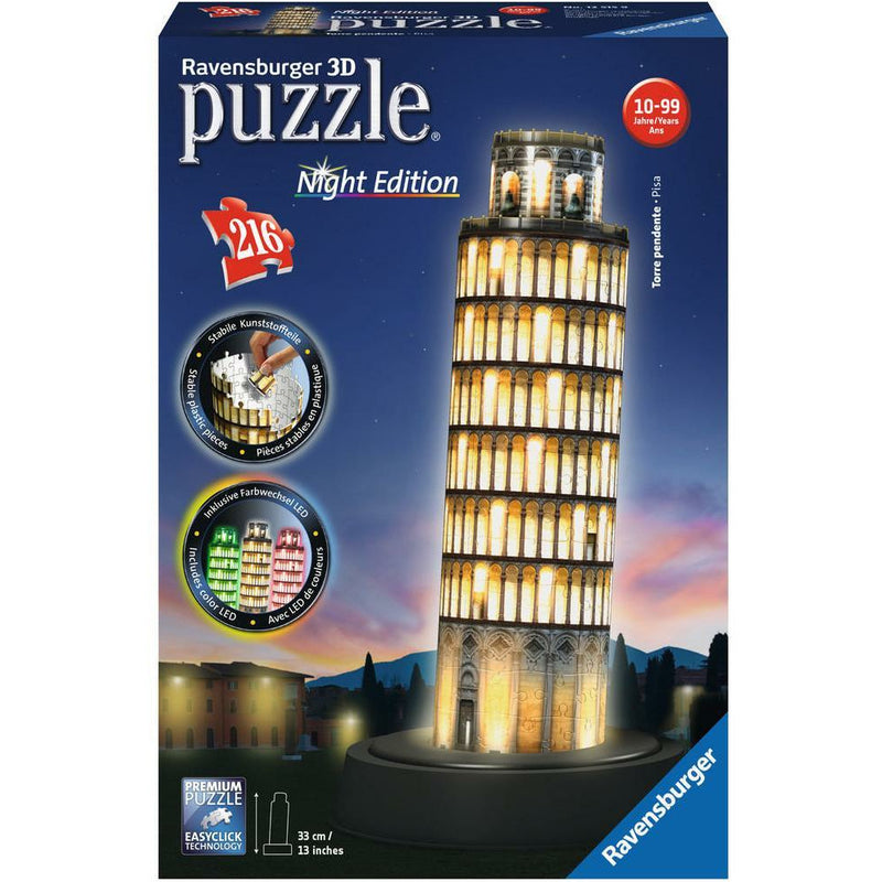 3D-Puzzle Turm von Pisa bei Nacht