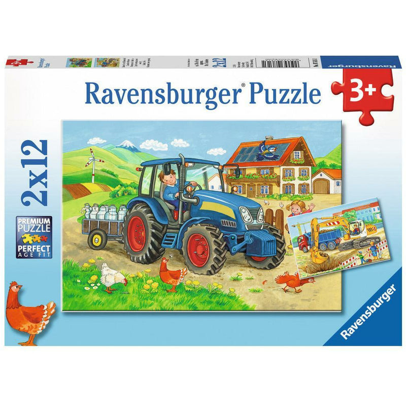 Puzzle Baustelle und Bauernhof