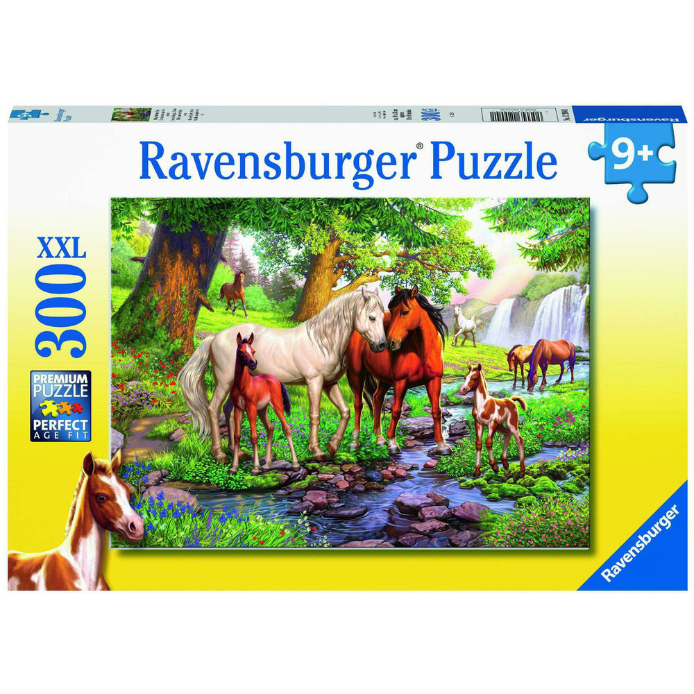 Puzzle chevaux sauvages au bord de la rivière