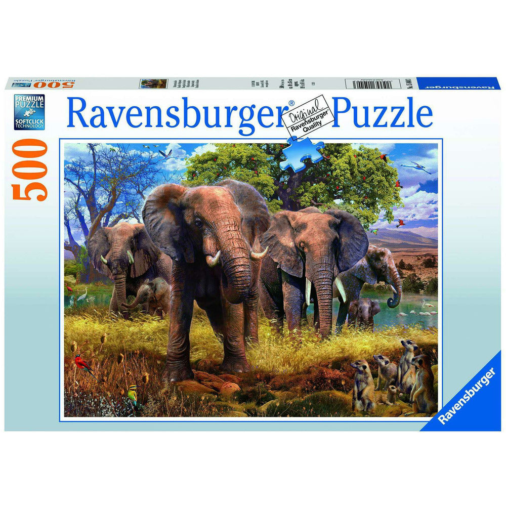 Puzzle famille d'éléphants