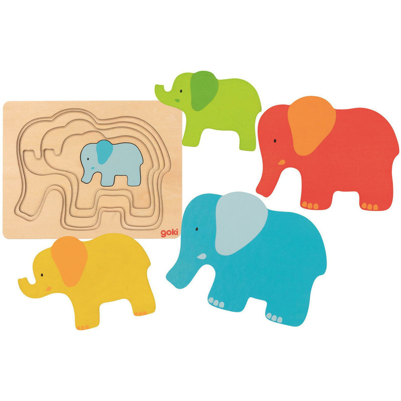 Éléphant de puzzle de couche de Goki