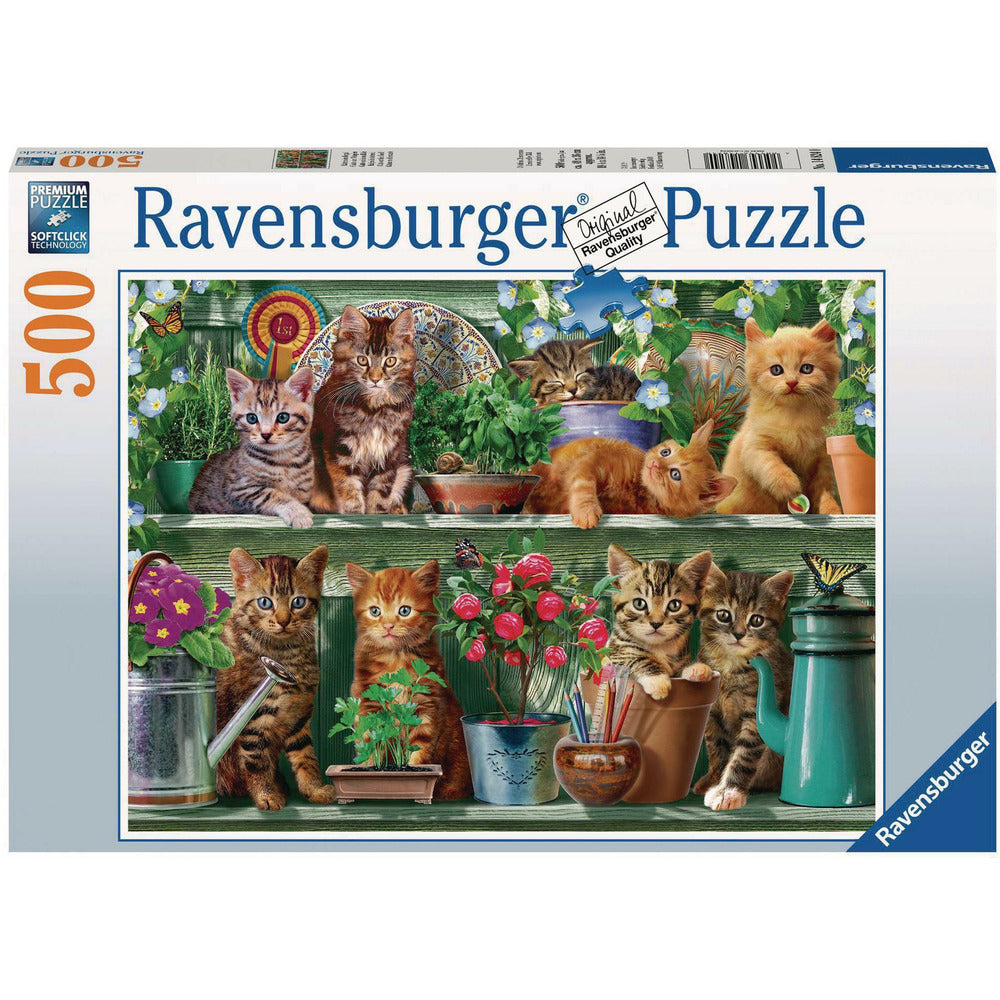 Puzzle Katzen im Regal