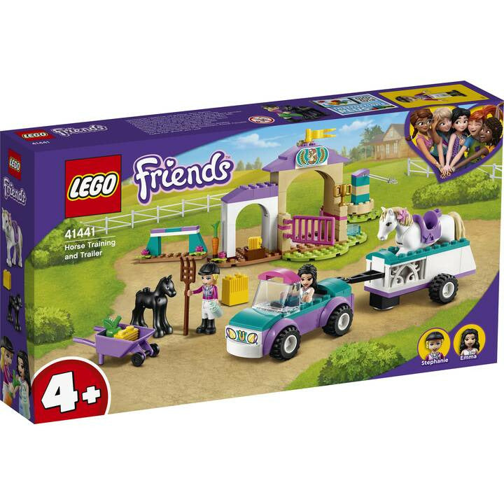 Enclos d'entraînement LEGO Friends et remorque à chevaux 41441