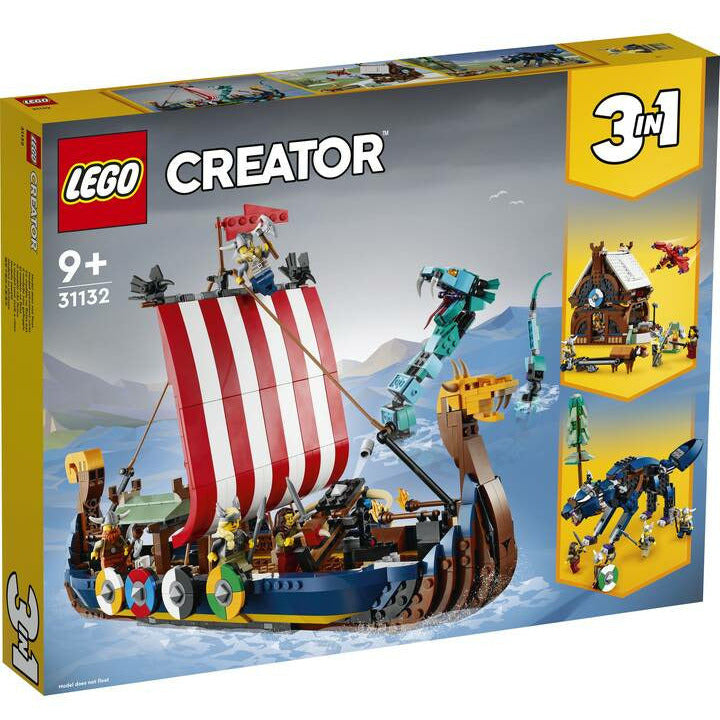 LEGO Creator 3-in-1 Wikingerschiff mit Midgardschlange 31132